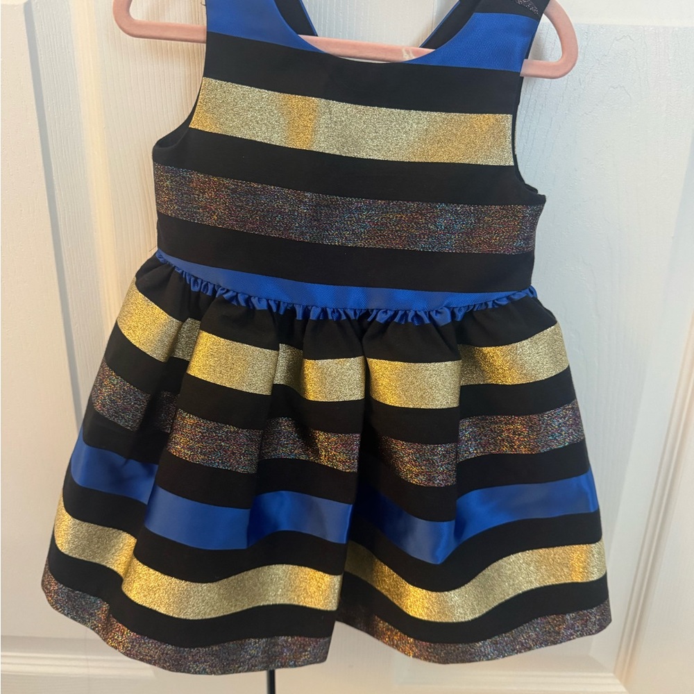 Gymboree Black and Gold Striped Formal Dress